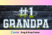 #1 Grandpa Canva Template Frame, a Design Template by Rivermill Printables (Thumbnail 1 of 2)