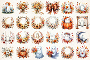 Watercolor Autumn Boho Ghost Clipart, an Illustration by Libby Wishes (Thumbnail 6 of 6)
