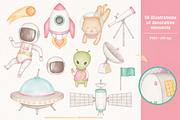 Space Trip (Candy) - Cliparts Set, an Illustration by Estudio Daiane Barbosa (Thumbnail 2 of 10)