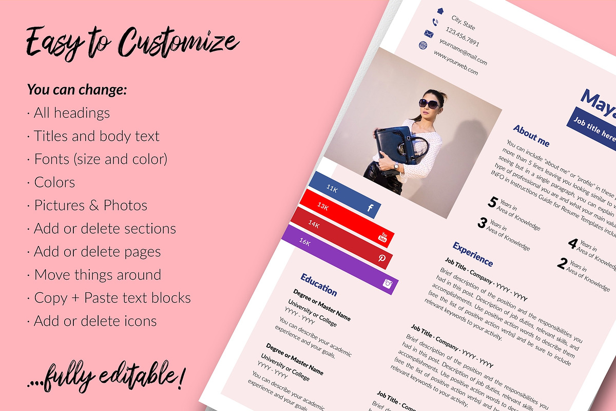 Modern CV Template / Resume - Maya, a Resume Template by Templates Design Co. (Photo 13 of 17)