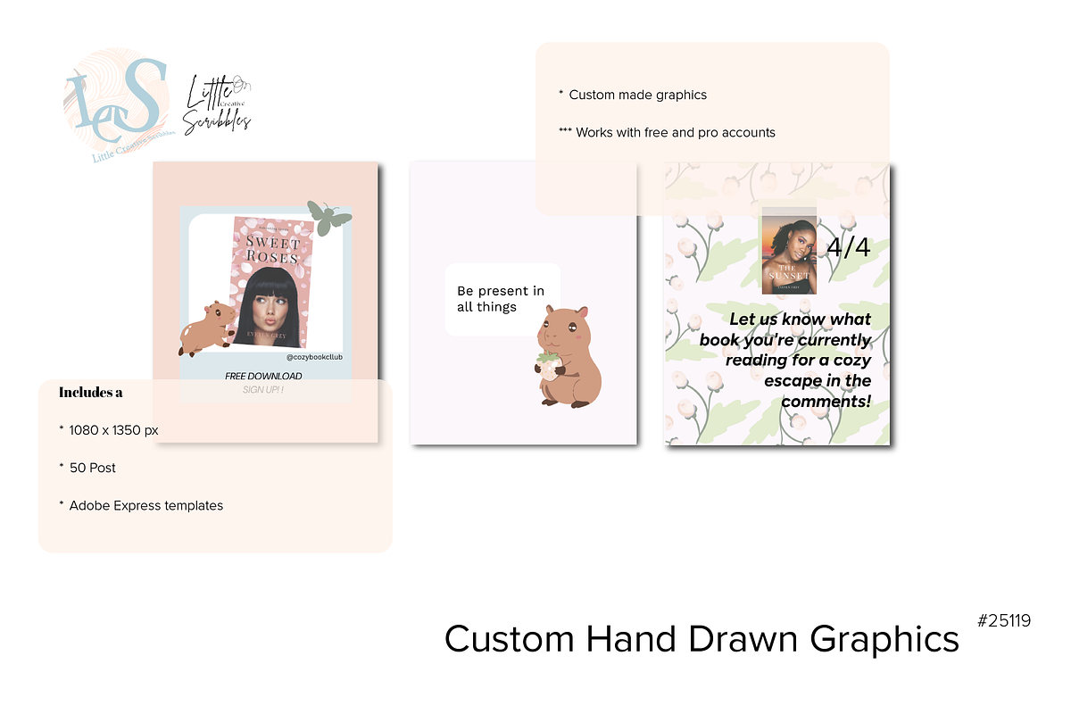 Cute Instagram Templates, a Social Media Template by Little Creative Scribbles (Photo 2 of 5)