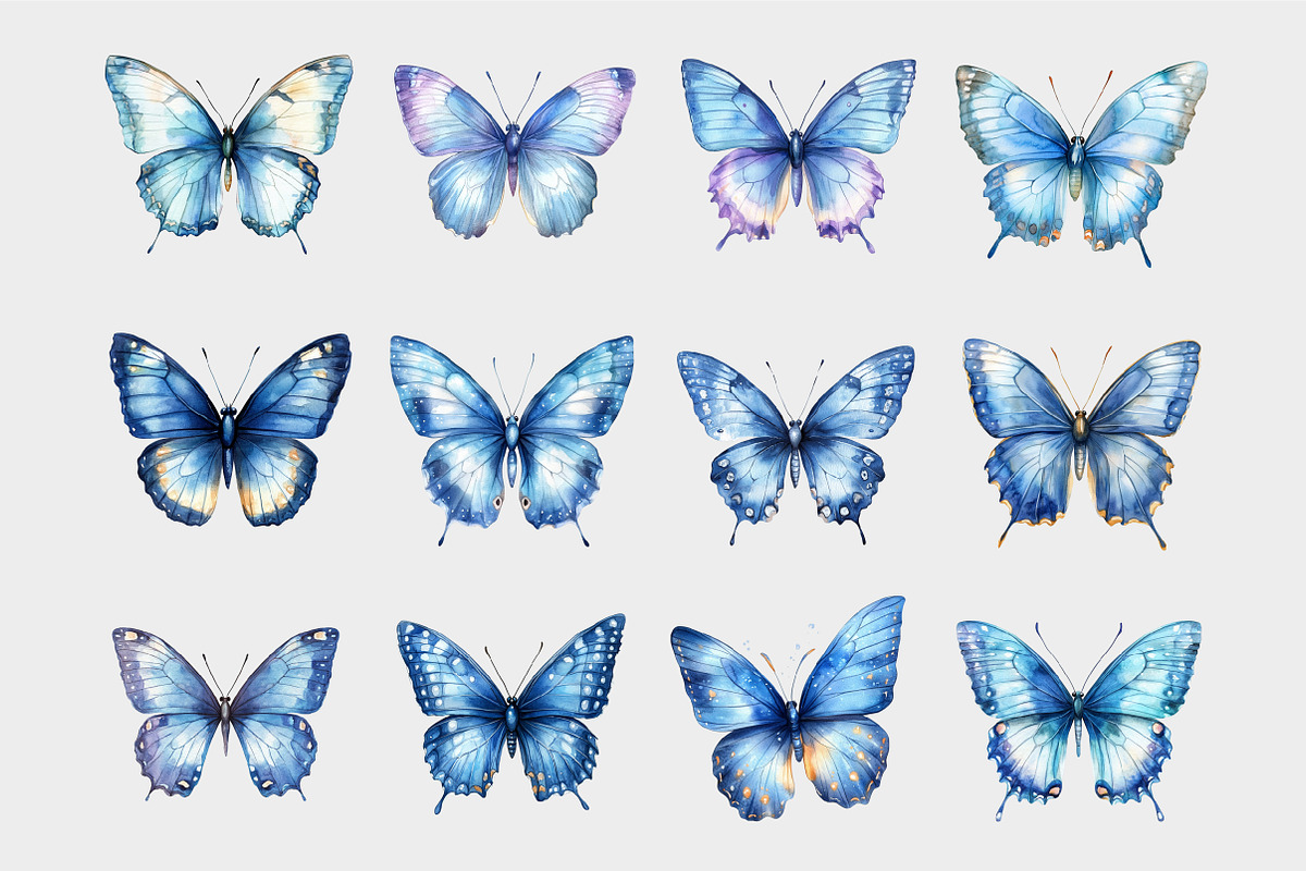 Watercolor Butterflies Clipart, a Seasonal Illustration by Design Market (Photo 4 of 5)