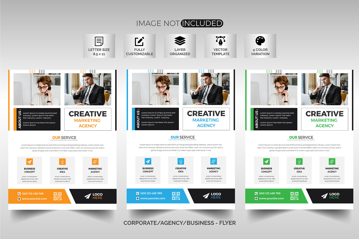 Corporate Minimal Flyer Brochure, a Flyer Template by Tahnix Creative