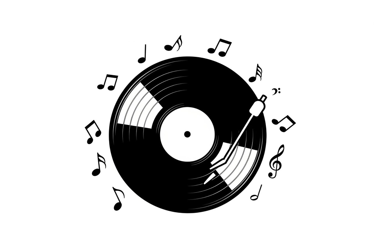 Vintage Vinyl Record & Turntable Bun, an Illustration by Creativeshirt (Photo 13 of 31)