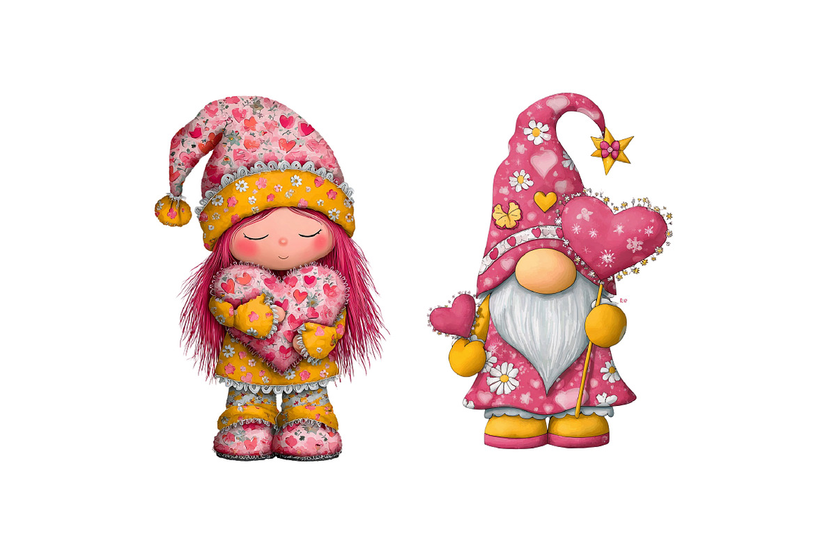 Pink Valentine Gnome Clipart, an Illustration by Dream Creation (Photo 6 of 6)