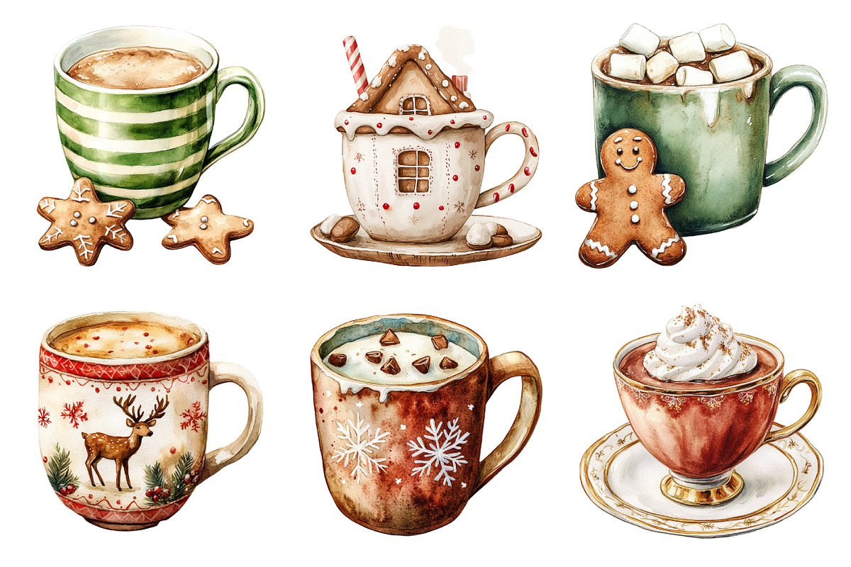 Christmas Hot Chocolate Collection, an Illustration by Daily.Designs (Photo 4 of 5)