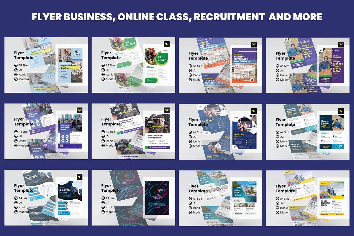 Bundle 174 Flyers Template Design, a Flyer Template by rivatxfz (Photo 2 of 16)