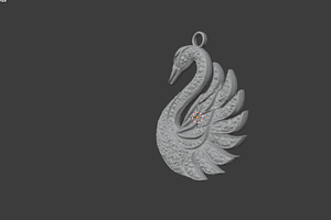 Swan Pendant -01 Printable Jewelry