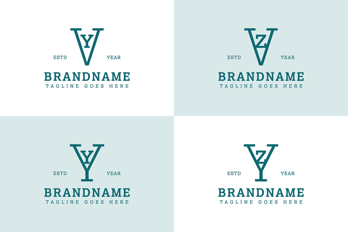 Letters VY VZ YY YZ Serif Logo, a Branding & Logo Template by Pray Art Design Studio