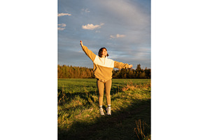 Millennial content creator basking, a Holiday Photo by AD Stock Images
