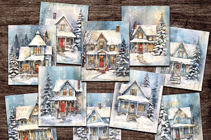 Christmas Country Home Old Paper