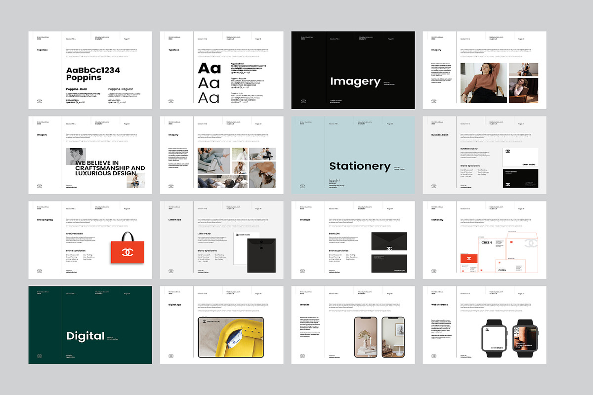 Brand Guideline Templates - CANVA, a Templates & Theme by creathrivestudio (Photo 12 of 13)