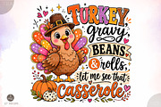 Turkey Gravy Beans & Rolls Let Me, a Seasonal Illustration by Libby Wishes (Thumbnail 1 of 3)