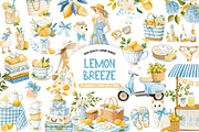 Watercolor Lemon Breeze Clipart, an Illustration by TatiMockup (Thumbnail 1 of 6)