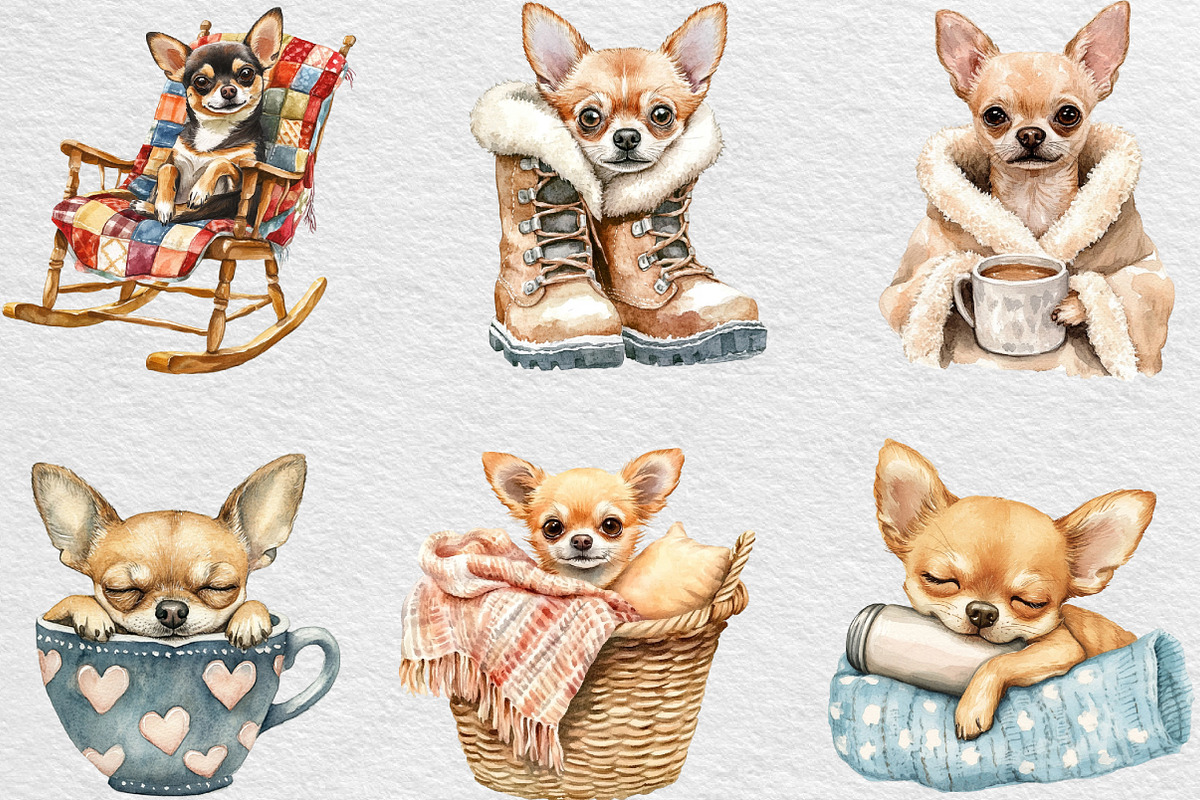 Cozy Chihuahua Clipart, an Illustration by Black Bird Studio (Photo 5 of 6)