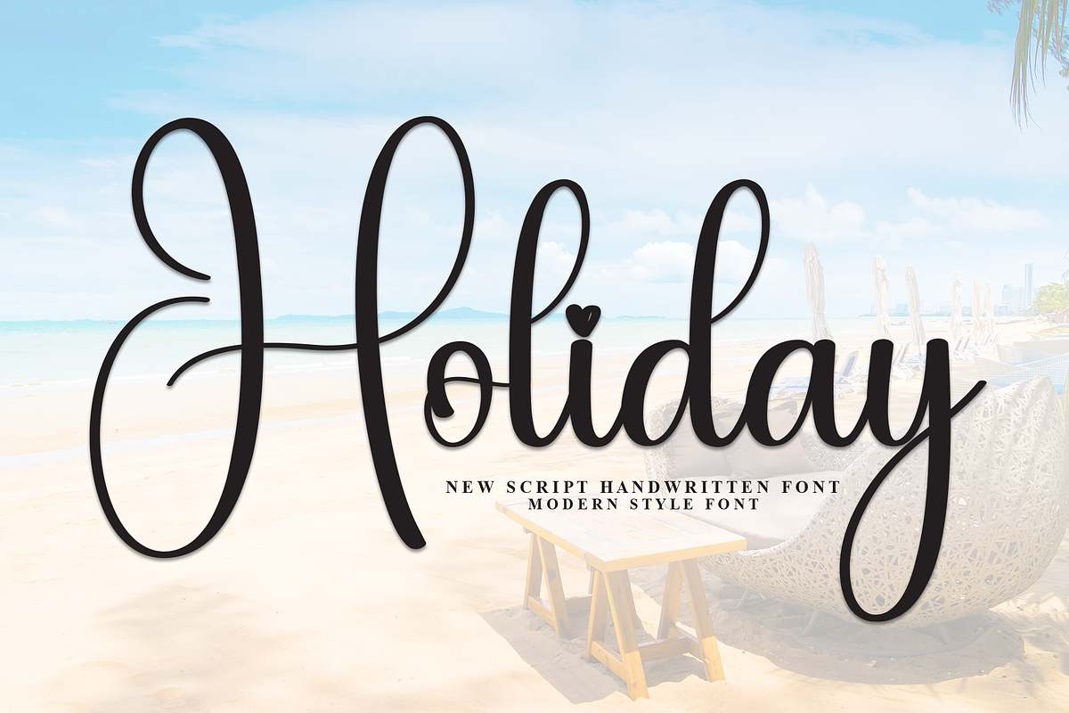 Holiday | Script Font, a Handwritten Font by Scratchones (Photo 1 of 8)