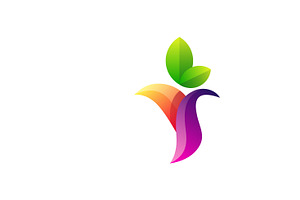 Leaf Shape Flower Logo Abstract