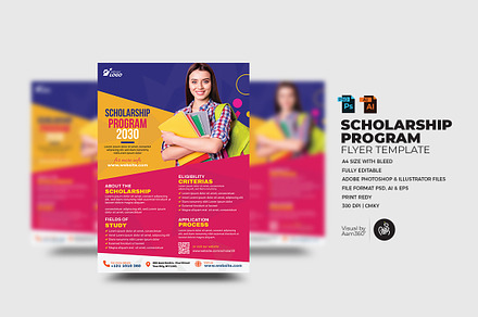 Scholarship Program Flyer Template, a Flyer Template by Aam360
