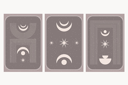 Boho Wall Art Poster Template Set, a Card Template by ImaginaryParty