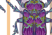 Floral Beetles Blue-Violet Vector, a Pattern Graphic by NayaChu (Thumbnail 7 of 7)
