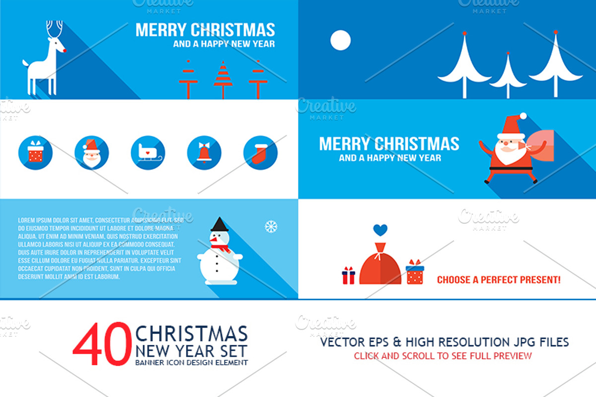 40 New Year & Christmas banners set, a Decorative Illustration by Anttoniu (Photo 4 of 5)
