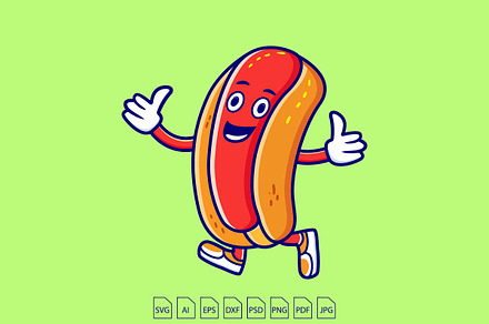 Hotdog Cartoon Vector Icon
