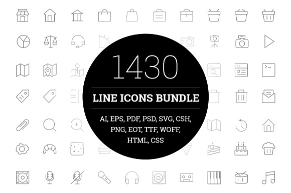 1430 Line Icons Bundle