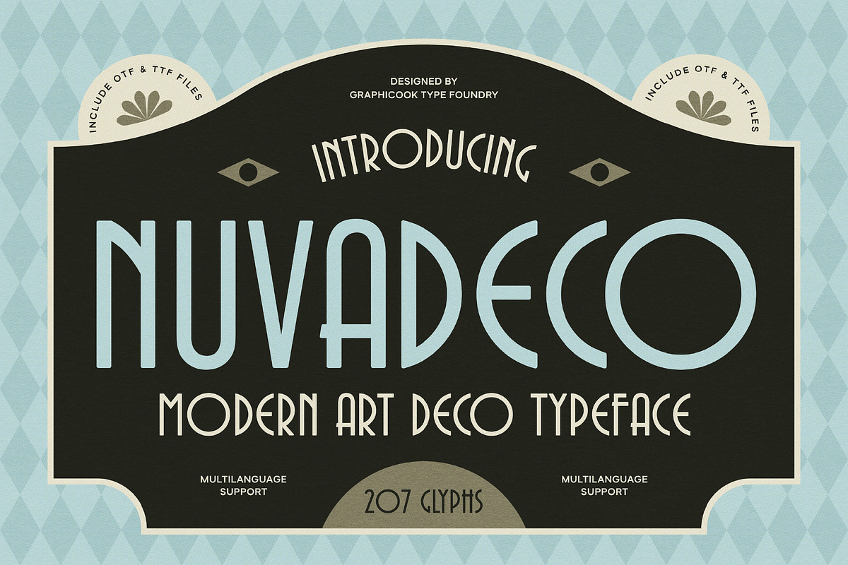 Nuvadeco, a Sans Serif Font by graphicook (Photo 1 of 10)