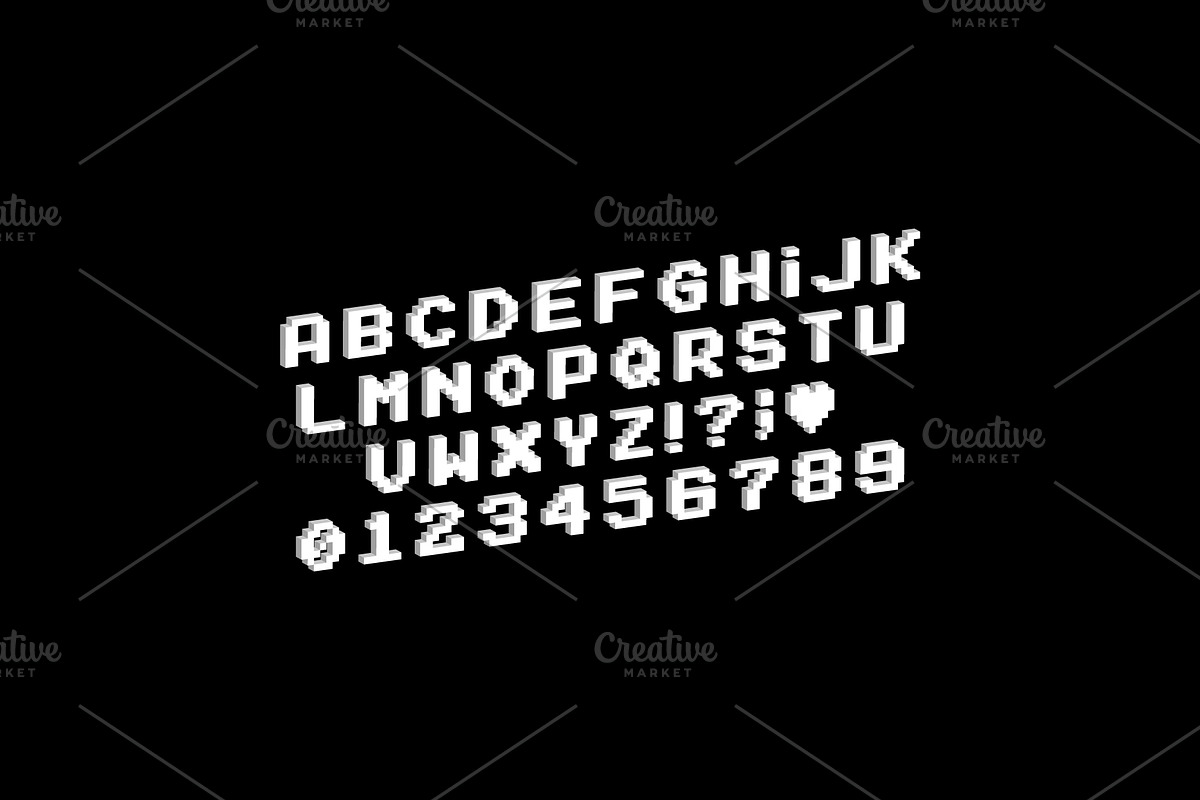 Pixel art, vector letters set., a Templates & Theme by Nomber_86 (Photo 5 of 5)