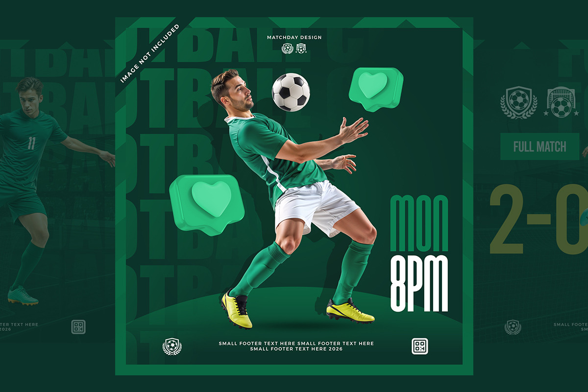 Soccer Social Media Posts PSD Set, a Social Media Template by iHemalaya (Photo 2 of 6)