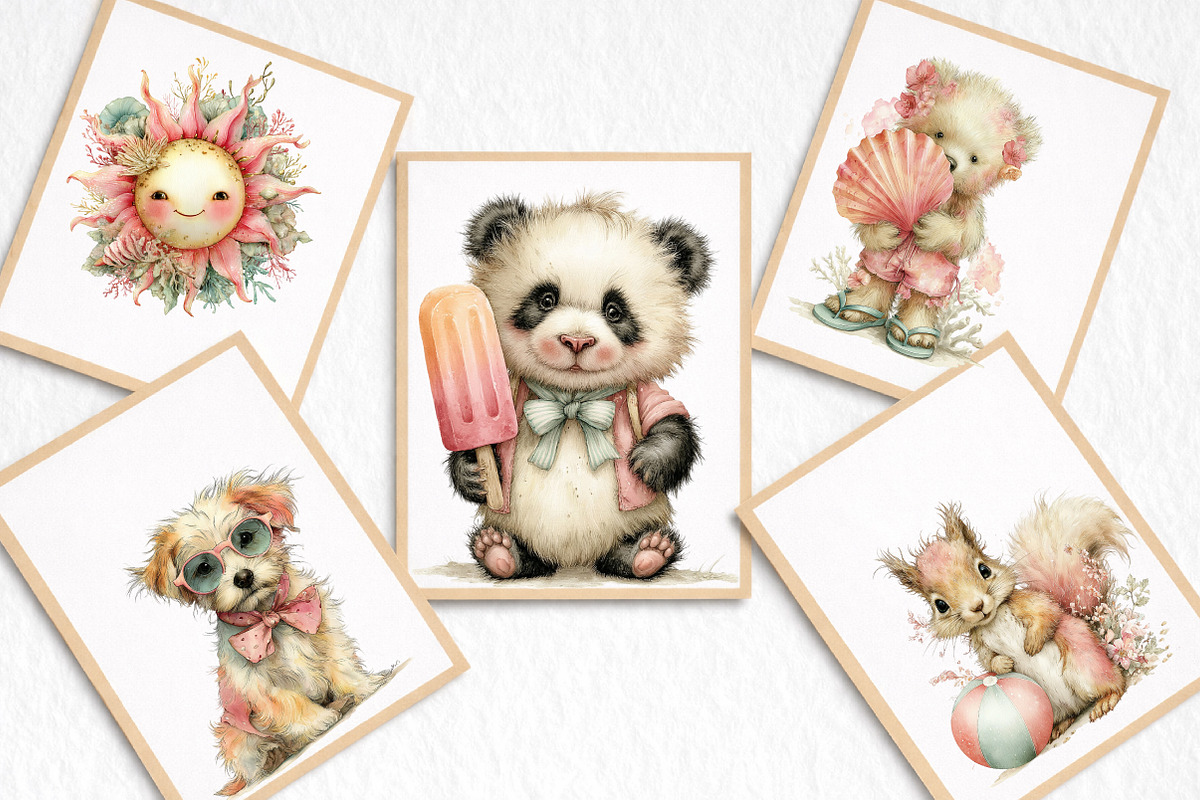 Summer Watercolor Clipart PNG, an Illustration by DreamArtGraphic (Photo 7 of 8)