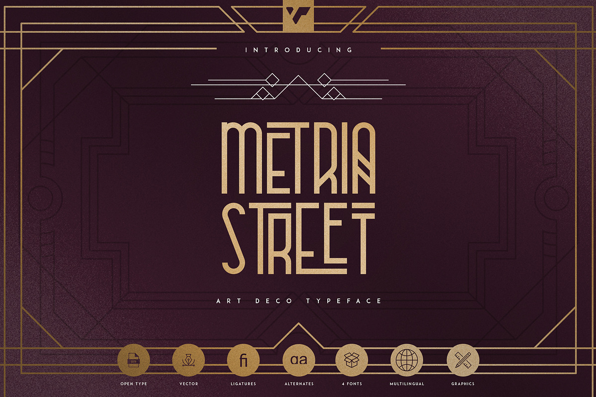Metria Street - Art Deco Typeface