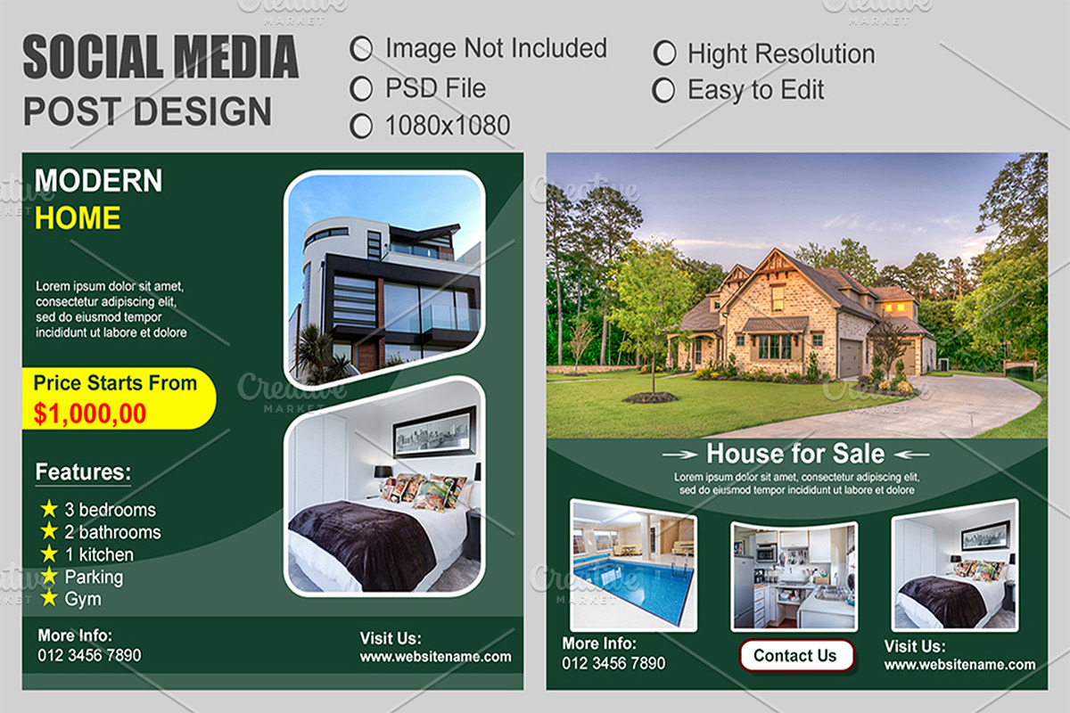 20 Real Estate Instagram Post Kit preview 3