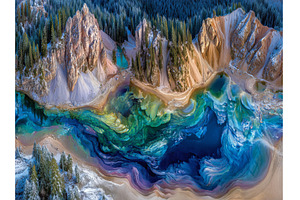 View from above of Black Lake, also, an Abstract Photo by ZinetroN