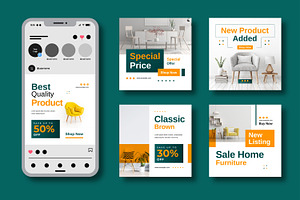 Furniture Social Media Posts Design, a Social Media Template by MightyDesign