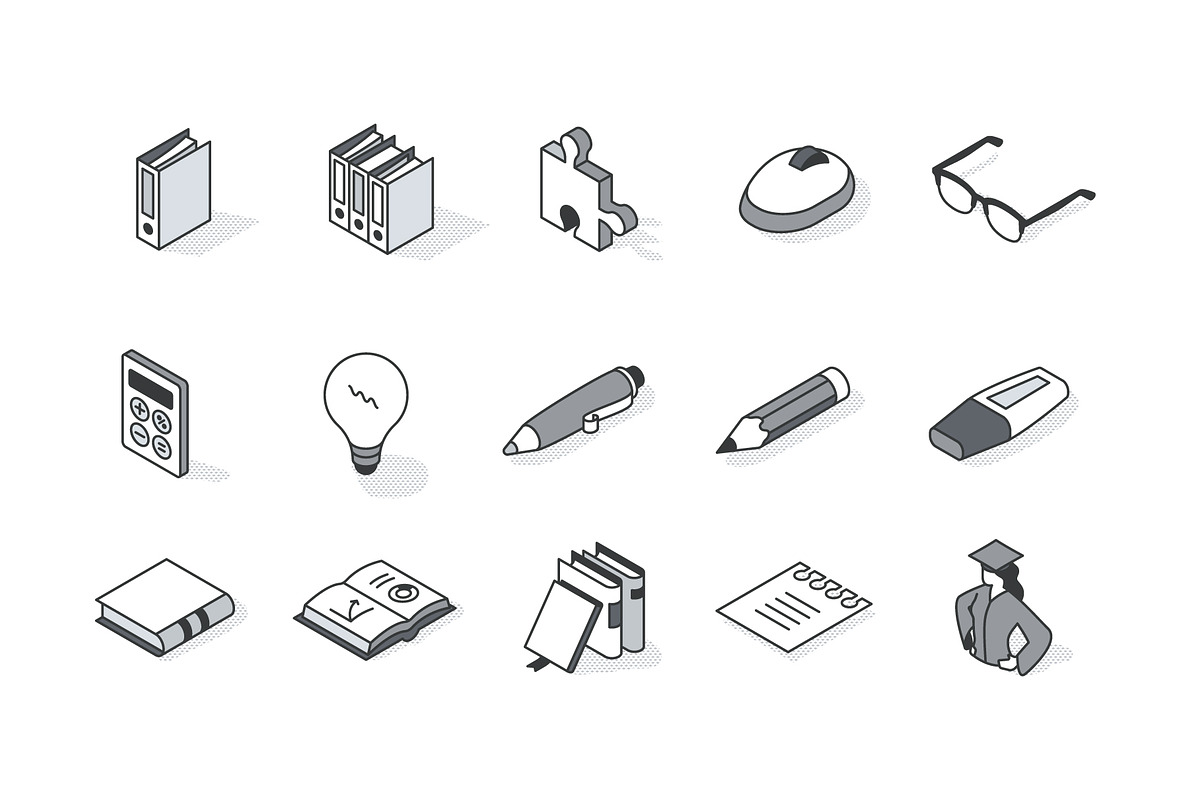 Isometric, 50 Icons | Education, an Outline Icon by Rassko (Photo 2 of 3)