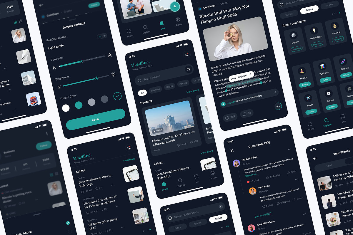 Headline - News App UI Kit, an UI Kit Template by Unpixel Design (Photo 5 of 5)