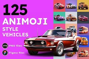 125 Animoji Style Avatars Vehicles