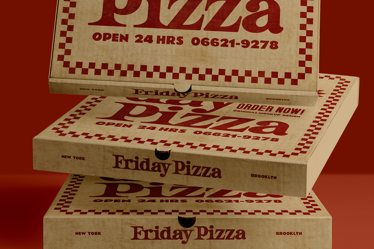 3 Pizza Box Mockup, a Cups & Container Mockup by eezo (Photo 5 of 10)