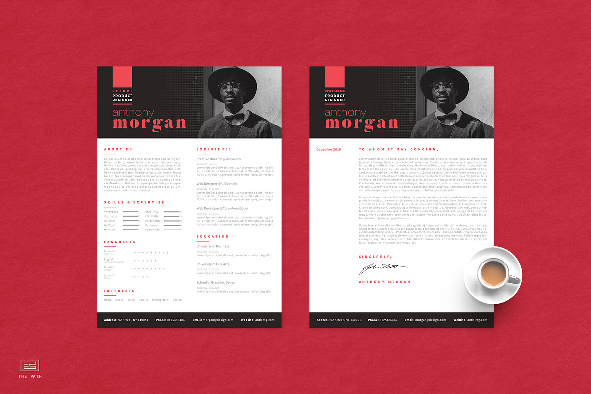 Modern Resume / CV Template, a Resume Template by The Path (Photo 2 of 4)