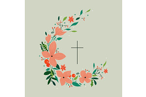 Vector drawing, Christian cross with