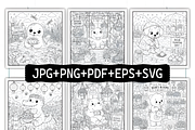 Cozy Floral Moments Coloring Pages, a Decorative Illustration by Ink Gallery (Thumbnail 2 of 8)