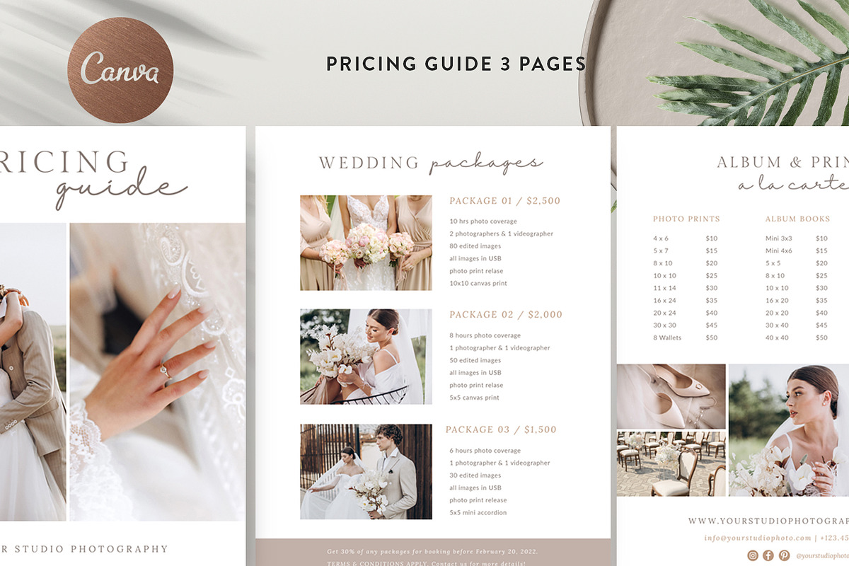 Wedding Pricing Guide Template PG017, a Flyer Template by Bellenity Design (Photo 4 of 4)