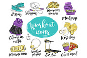 Fitness Planner Icons Clip Art, an Illustration by Collart Studio (Thumbnail 1 of 4)