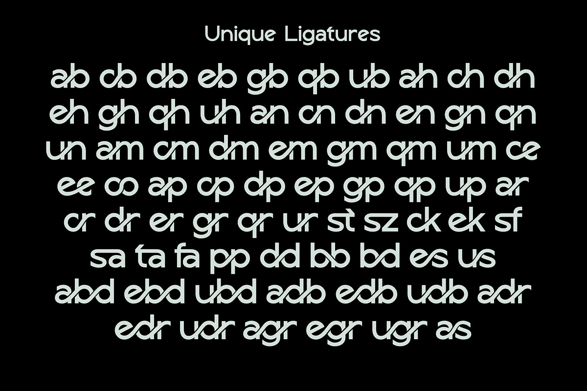 Gedbar - Modern Ligature Logo Font, a Sans Serif Font by Sealoung (Photo 11 of 11)