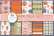 Mum Tea set, paper and clipart pack, a Food Illustration by Poppymoondesign (Thumbnail 3 of 7)