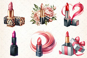 Watercolor Lipstick Clipart, an Illustration by DreamCafeArt (Thumbnail 4 of 7)