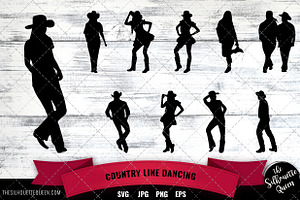 Country Line Dancing Vector