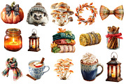 Watercolor Cozy Fall Clipart Bundle, an Illustration by Designworld (Thumbnail 5 of 6)
