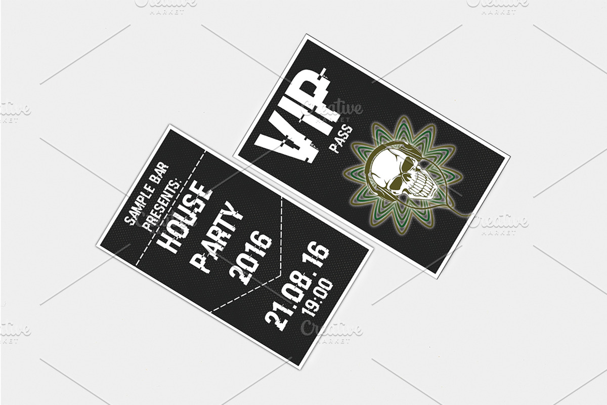 House Party Ticket&VIP pass bundle, an Invitation Template by Konakchiev (Photo 3 of 7)